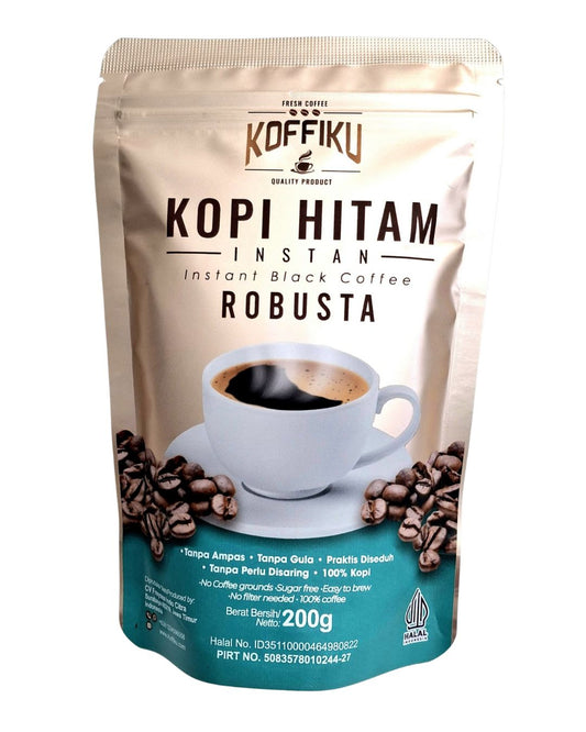 [ROBUSTA] Koffiku-KOFFILOVA Spray Dried Instan Coffee Kopi Hitam Bubuk Tanpa Ampas Surabaya Sugar Free Organic Dairy Free Natural
